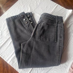 Chanel boutique black cropped jeans size 38